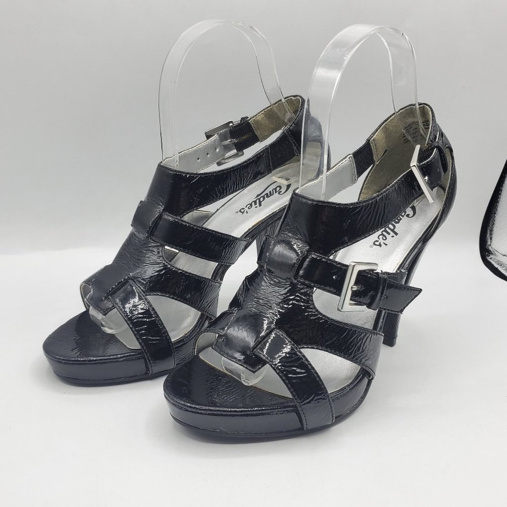 NWOT CANDIE'S PATENT STRAPPY DOUBLE BUCKLE HEELS